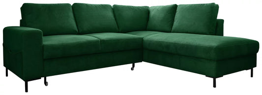 Sedačka LEONIE L, pravá, smaragdovozelený menčester