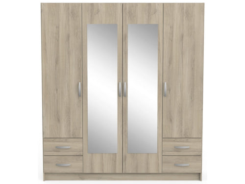 Armoire 4 porte(s) battante 4 tiroir(s) POP coloris Chêne Kronberg largeur 172 cm
