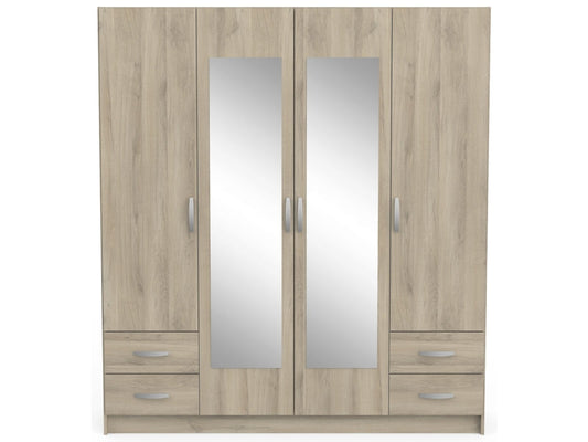 Armoire 4 porte(s) battante 4 tiroir(s) POP coloris Chêne Kronberg largeur 172 cm