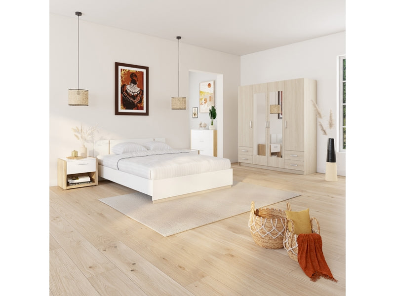 Armoire 4 porte(s) battante 4 tiroir(s) POP coloris Chêne Kronberg largeur 172 cm