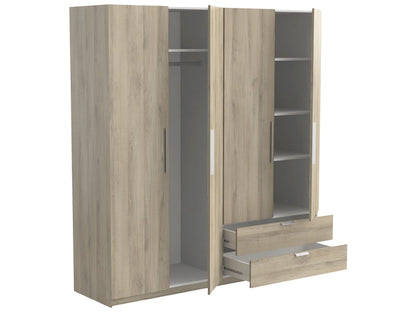 Armoire 4 porte(s) battante 2 tiroir(s) GLORY 2 coloris Chêne kronberg largeur 178.1 cm