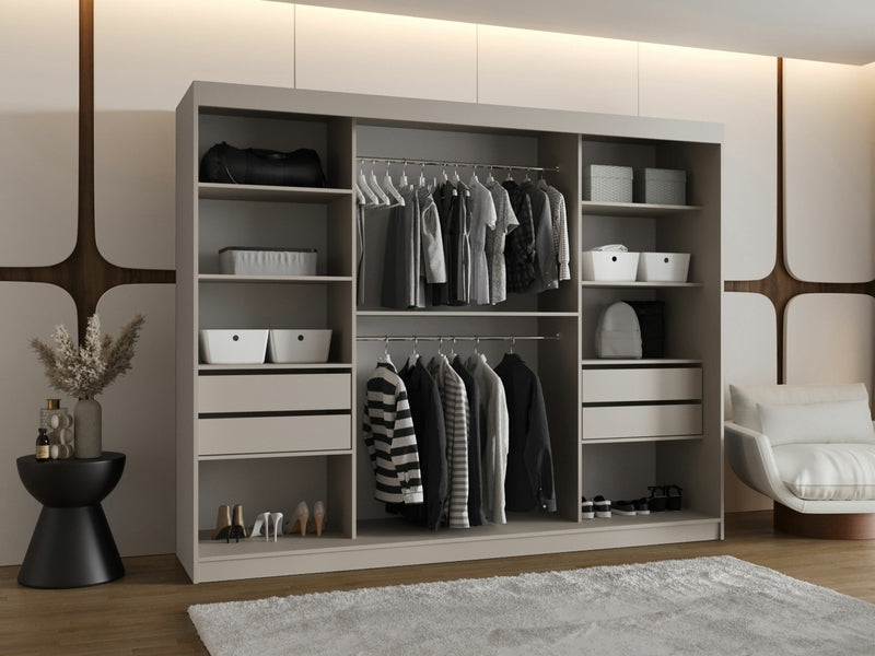 Armoire coloris noir largeur 250 cm