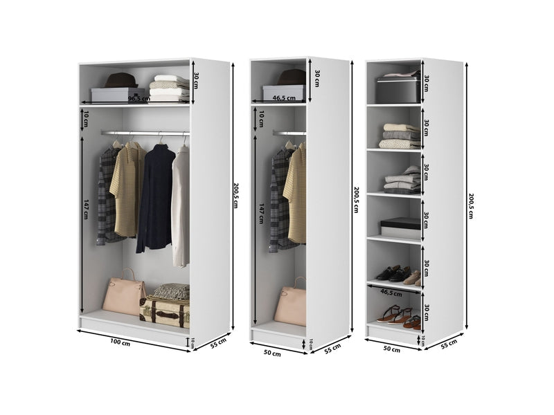 Armoire 4 porte(s) 0 tiroir(s) SELSEY FRAME coloris noir largeur 200 cm