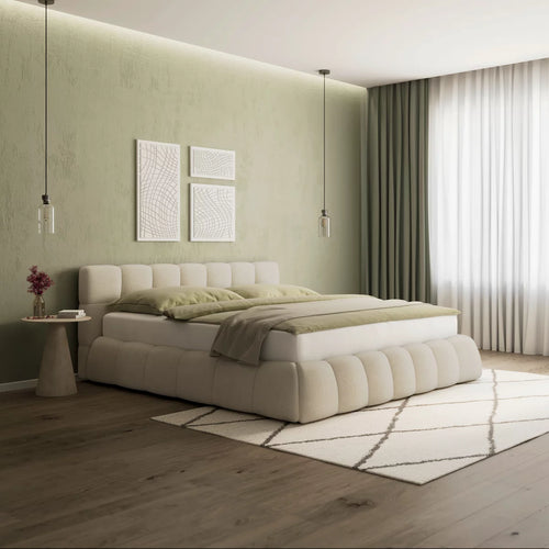 Čalúnená posteľ MARIJA 180x200 cm, béžová